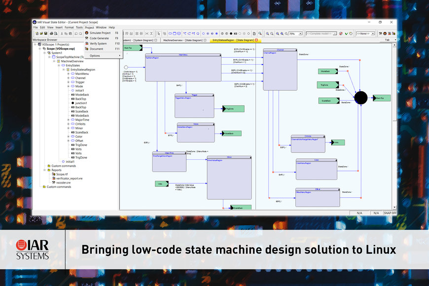 IAR Systems stellt Low-Code State Machines-Designlösung für Linux vor